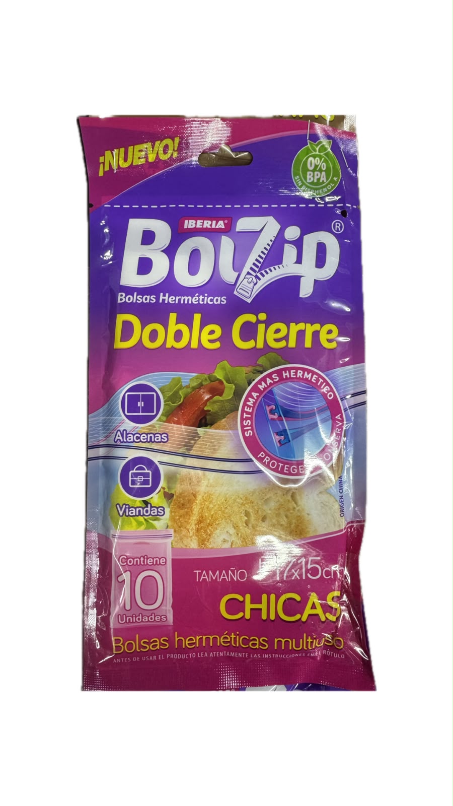 BOLZIP DOBLE CIERRE 17X15