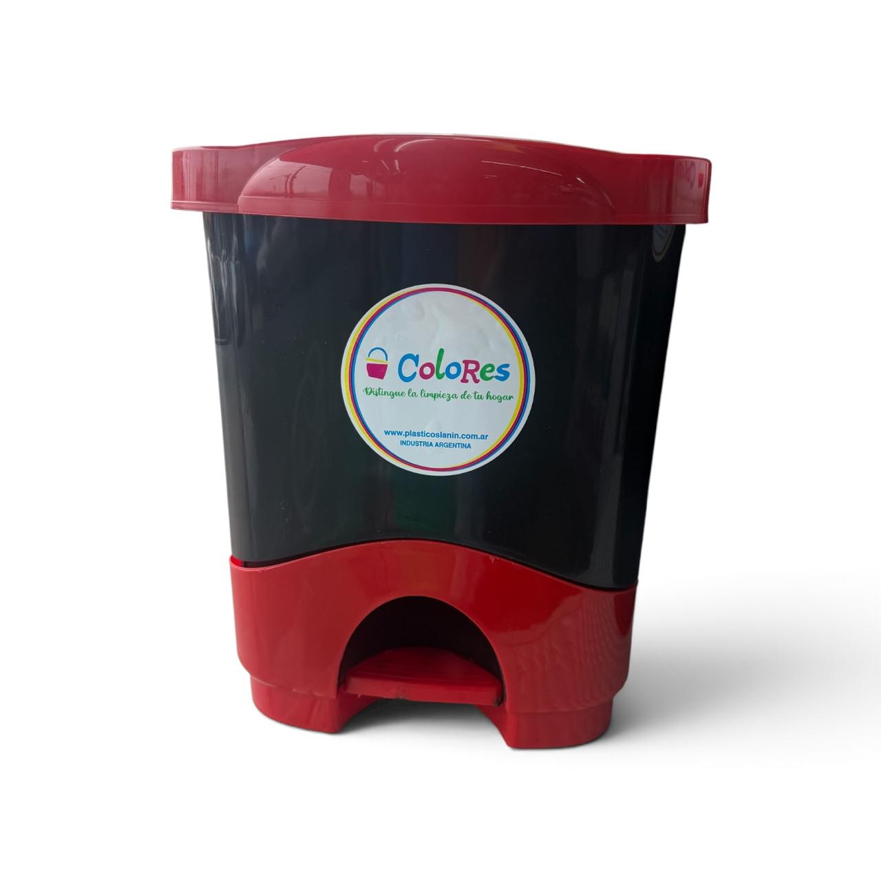 TACHO DE BASURA PEDAL 12L COLORES