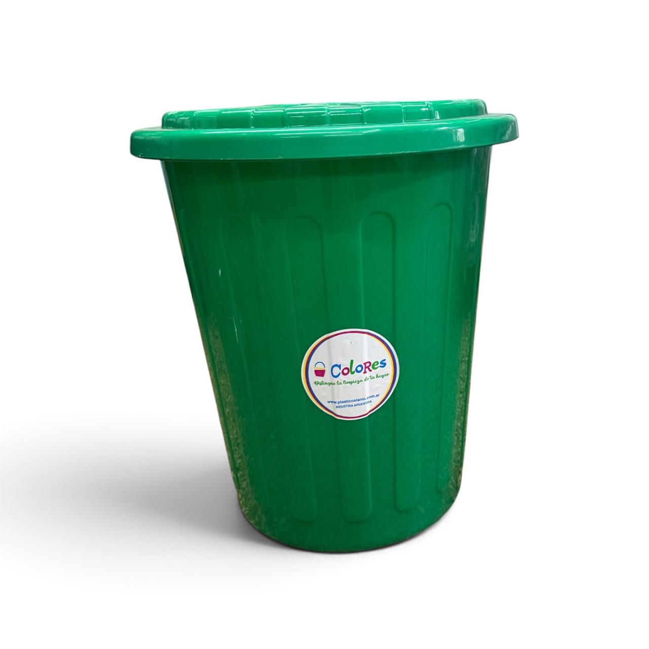 TACHO DE BASURA C/TAPA 60LTS