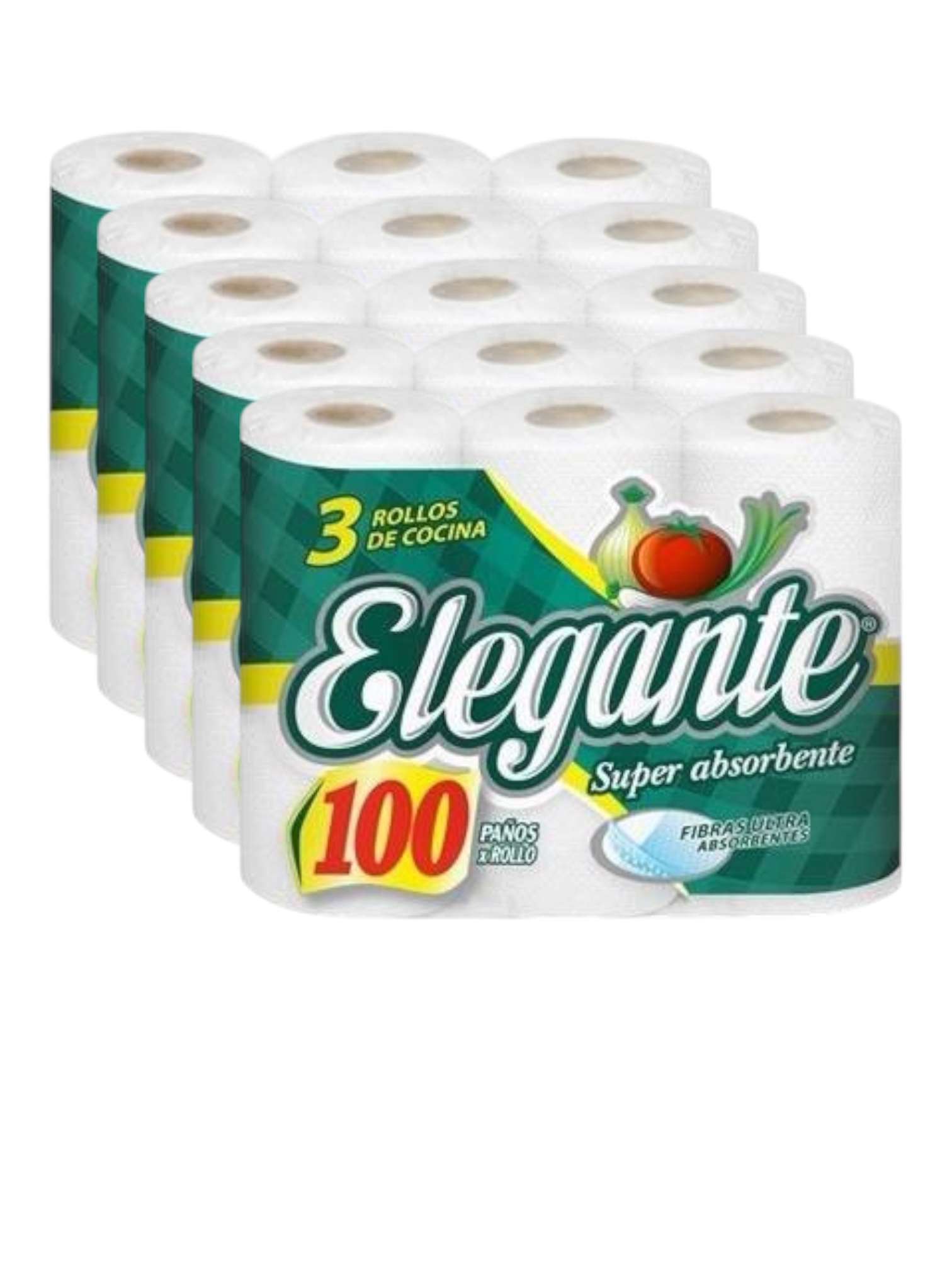 ROLLO DE COCINA ELEGANTE VERDE 300 PAÑOS